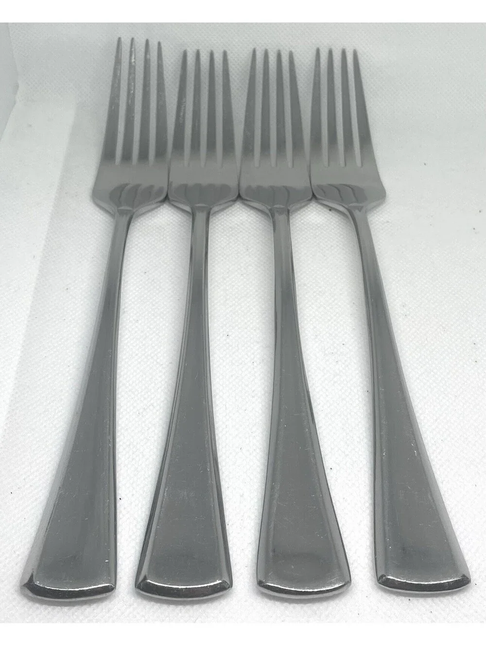 (4) Gorham STEPHANIE Glossy Stainless China Dinner Fork Lot~ 8 3/8”